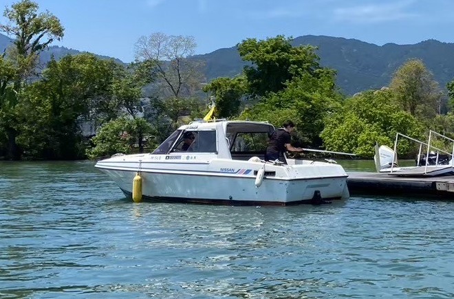 琵琶湖の2級船舶免許教習風景